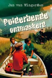 Boekomslag met 3 jongens in een roeibootje en de titel en schrijver van het boek